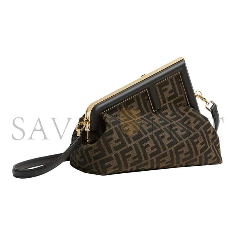 FENDI ZUCCA FIRST SMALL CLUTCH BROWN SHOULDER BAG 8BP137AOQBF1GL7 (30*20*14cm)